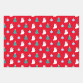 スピッツ日本のドッグの可愛いクリスマス ラッピングペーパーシート (正面2)