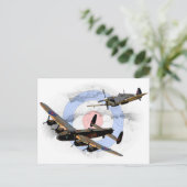 スピットファイアとランカスター ポストカード (スタンド正面)