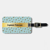 スピットファイア戦争飛行機ライトブルー ラゲッジタグ (正面横)