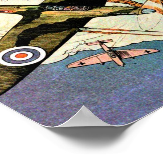 スピットファイア戦闘機ヴィンテージ ポスター (角)