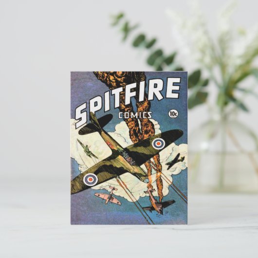 スピットファイア戦闘機 – 第二次世界大戦 ポストカード (スタンド正面)