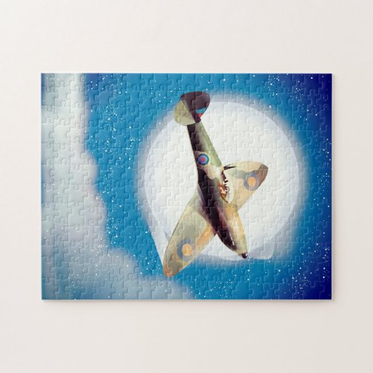 スピットファイア航空機旅行ポスタープリント ジグソーパズル (横)
