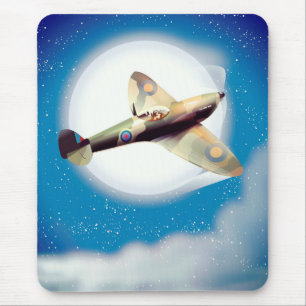 スピットファイア航空機旅行ポスタープリント マウスパッド