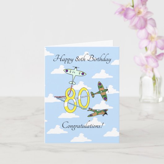 スピットファイア80誕生日(青空) カード (蘭)