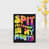 スピットプレワークアウトで私の口おもしろいジム絞り染めティー カード (黄色い花)