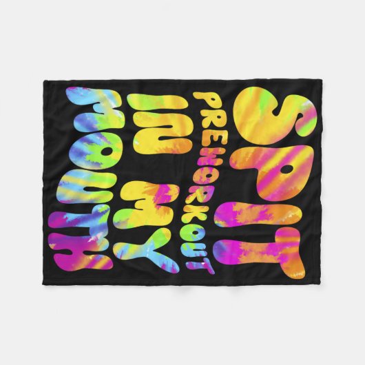 スピットプレワークアウトで私の口おもしろいジム絞り染めティー フリースブランケット (正面(横))