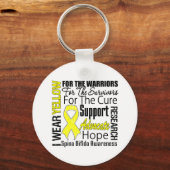 スピナビフィダI衣服イエローリボントリビュート キーホルダー (正面)