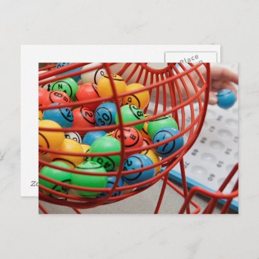 スピナーカラフルのビンゴボール ポストカード (正面/裏面)