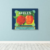 スピナーフルーツアップルラベル – ヤキマWA キャンバスプリント (インサイチュ (ウッドフロア))