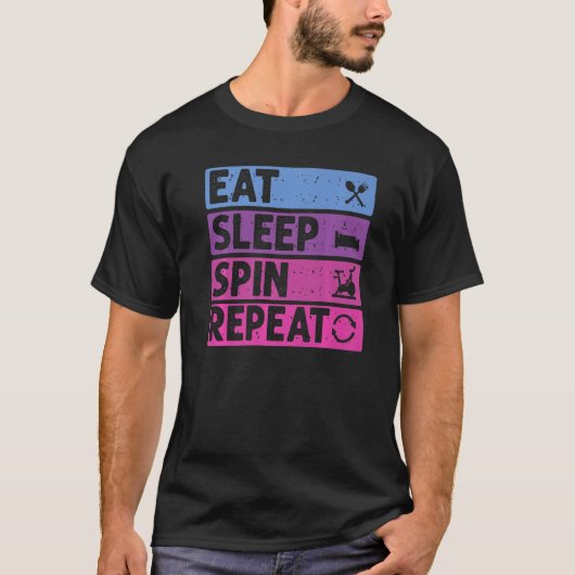 スピニングと屋内サイクリングアパレル食べ- Sleep Sp Tシャツ (正面)