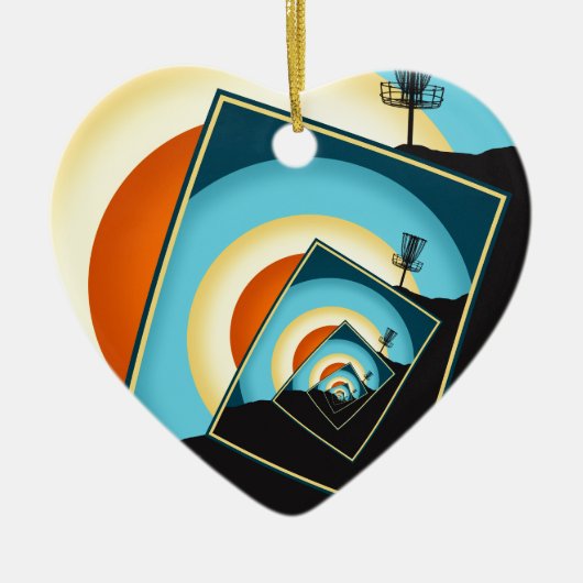 スピニングディスクゴルフバスケット1 セラミックオーナメント (正面)