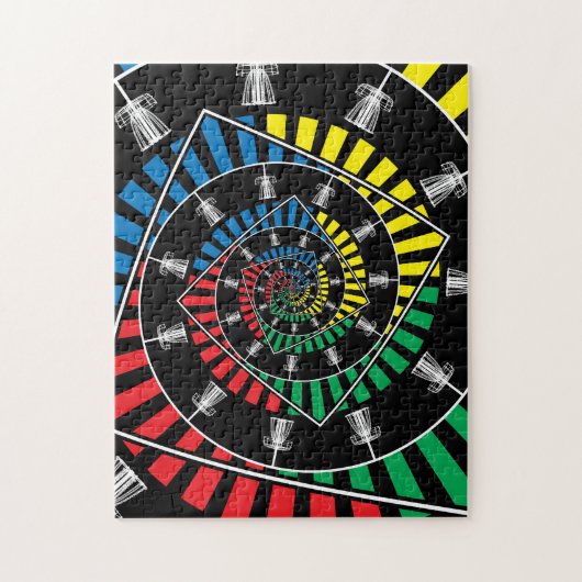 スピニングディスクゴルフ用バスケット ジグソーパズル (縦)