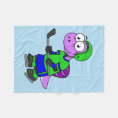 スピノサウルスのホッケー選手のイラストレーション。 フリースブランケット (正面(横))