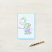 スピノサウルスのホッケー選手のイラストレーション。 ポストイット (デスク上)