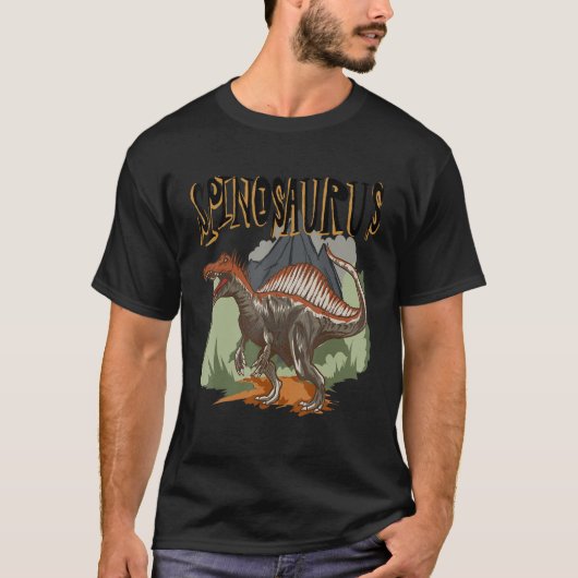 スピノサウルスディノ恐竜の同定 Tシャツ (正面)