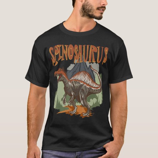 スピノサウルスディノ恐竜の同定 Tシャツ (正面)