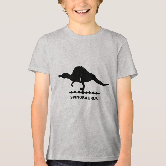 スピノサウルス恐竜のシルエット トライブレンドＴシャツ (正面)