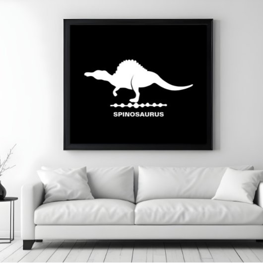 スピノサウルス恐竜シルエットポスター ポスター