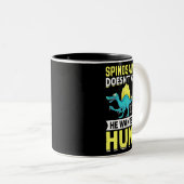 スピノサウルス食べ物を与えは狩りしたい ツートーンマグカップ (正面右)