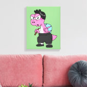 スピノサウルス・ブルース・リーのイラストレーション。 キャンバスプリント (インサイチュ (リビング))