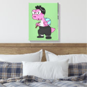 スピノサウルス・ブルース・リーのイラストレーション。 キャンバスプリント (インサイチュ (寝室))