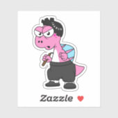 スピノサウルス・ブルース・リーのイラストレーション。 シール (シート)