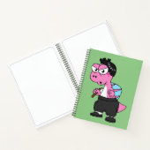 スピノサウルス・ブルース・リーのイラストレーション。 ノートブック (内部)