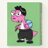 スピノサウルス・ブルース・リーのイラストレーション。 ノートブック (裏面)