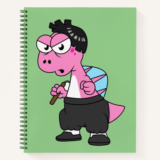 スピノサウルス・ブルース・リーのイラストレーション。 ノートブック (正面)