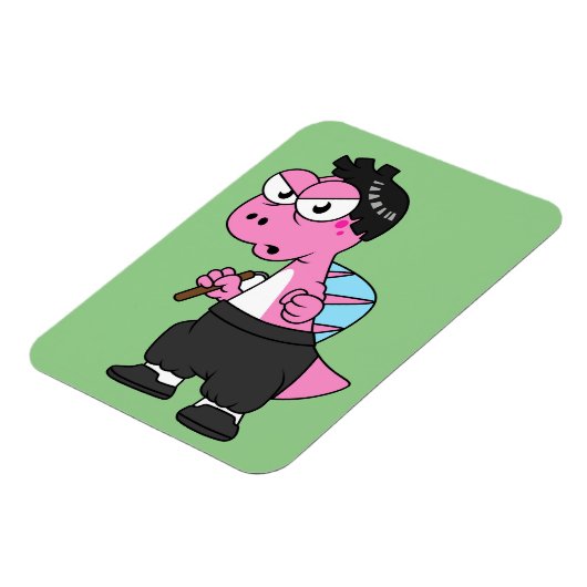 スピノサウルス・ブルース・リーのイラストレーション。 マグネット (左側)