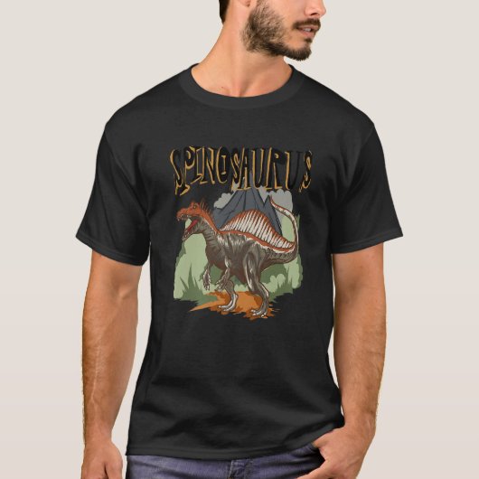 スピノサウルス 恐竜 恐竜の同定 1 Tシャツ (正面)