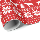 スピノネ·イタリアーノ·ドッグがクリスマス·レッドをシルエット ラッピングペーパー (ロールコーナー)