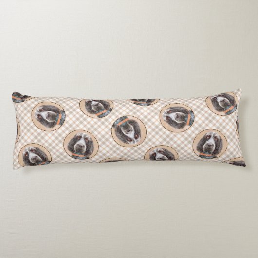 スピノン絵を描イタリアーノの茶色のローアンかわいい犬の芸術 ボディピロー (裏面)