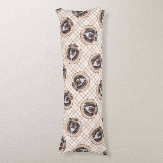 スピノン絵を描イタリアーノの茶色のローアンかわいい犬の芸術 ボディピロー (正面縦)