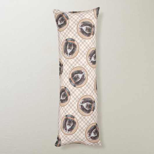 スピノン絵を描イタリアーノの茶色のローアンかわいい犬の芸術 ボディピロー (裏面 (縦))