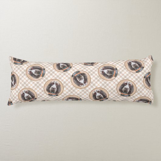 スピノン絵を描イタリアーノの茶色のローアンかわいい犬の芸術 ボディピロー (正面)