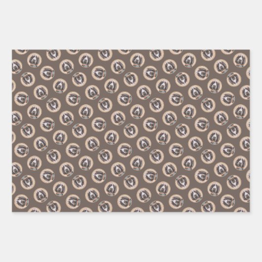 スピノン絵を描イタリアーノの茶色のローアンかわいい犬の芸術 ラッピングペーパーシート (正面3)