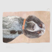 スピノン絵画イタリアーノの – かわいいオリジナルドッグアート ゴルフタオル (横)