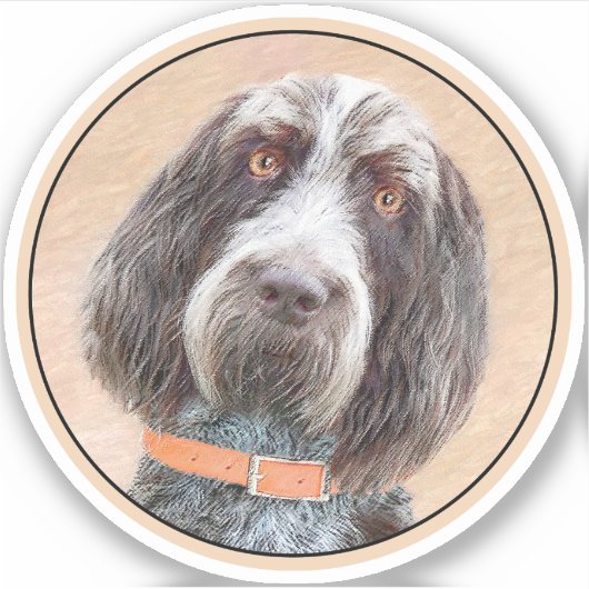 スピノン絵画イタリアーノの – かわいいオリジナルドッグアート シール (正面)