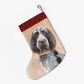 スピノン絵画イタリアーノの – かわいいオリジナルドッグアート スモールクリスマスストッキング (裏面 (吊り時))