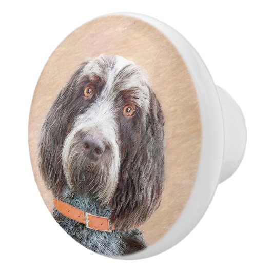 スピノン絵画イタリアーノの – かわいいオリジナルドッグアート セラミックノブ (右)