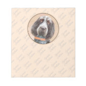 スピノン絵画イタリアーノの – かわいいオリジナルドッグアート ノートパッド (正面)