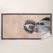 スピノン絵画イタリアーノの – かわいいオリジナルドッグアート ビーチタオル (正面)