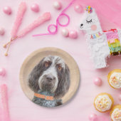 スピノン絵画イタリアーノの – かわいいオリジナルドッグアート ペーパープレート (パーティー)