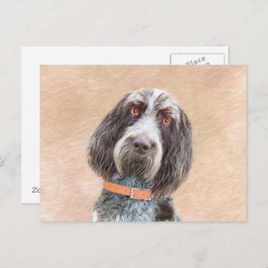 スピノン絵画イタリアーノの – かわいいオリジナルドッグアート ポストカード (正面/裏面)