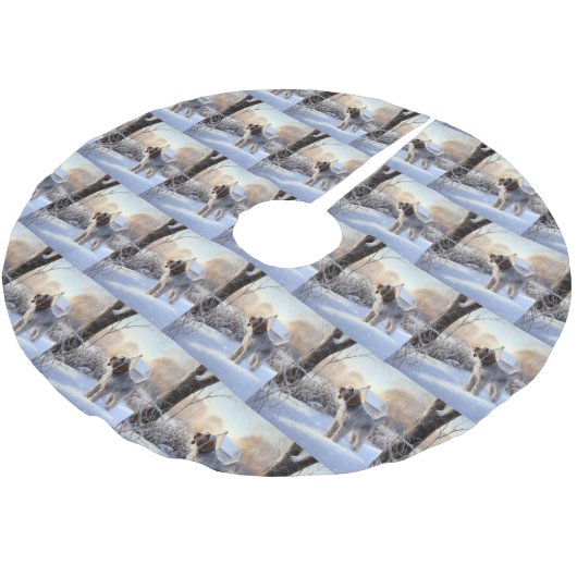 スピノン・イタリアーノが雪のクリスマスを許した ブラッシュドポリエステルツリースカート (アングル)