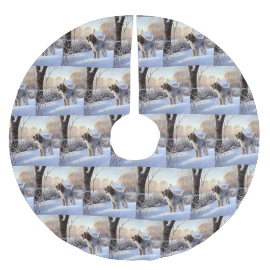 スピノン・イタリアーノが雪のクリスマスを許した ブラッシュドポリエステルツリースカート (正面)