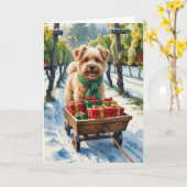 スピノーイタリアノドッグクリスマスグリーティングカード カード (黄色い花)