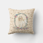 スピノーネイタリアーノドッグポープリント&フローラカワイト クッション (裏面)