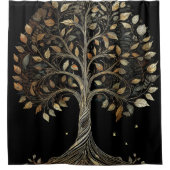 スピラーリングゴールデンフィボナッチツリー シャワーカーテン (正面)